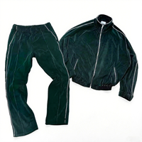 Fabricant de vêtements personnalisé hiver haute qualité 3m velours réfléchissant vestes pantalon Jogging costume deux pièces velours survêtement hommes