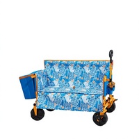 Chariot de plage à 4 roues pliable, chariot de camping pliable