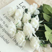 Roses artificielles Real Touch en gros, roses blanches pour la décoration de mariage, décoration de la maison et des événements, arrangement floral