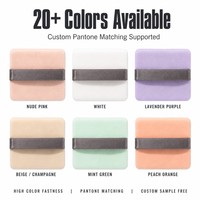 JLY Houpette carrée en velours avec sangle de maintien en satin, 20 couleurs, correspondance Pantone, OEM, marque privée, pour poudre libre et fixatrice