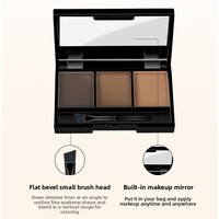 Poudre à sourcils 3D trois couleurs imperméable à l'eau Crème cosmétique longue durée pour le maquillage quotidien des yeux Logo d'étiquetage