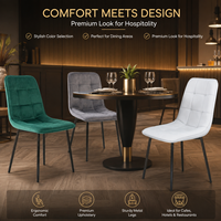 Chaises de salle à manger pour restaurant, chaise carrée en velours matelassé à dossier haut pour salle à manger, café, bistrot, terrasse, cantine, dîner, banquet
