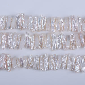 Zhuji Vente en gros Perles d'eau douce naturelles semi-finies 5-8mm, couleur blanche, trou horizontal, Pipa, pour accessoires de collier et DIY - Product Image 3