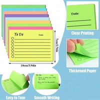 Bloc de Notas Adhesivas para Planificación Diaria, 12 Colores Brillantes, 50 Hojas, Impresión UV, Gestión de Tareas, Portátil, Autoadhesivo
