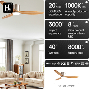 Ventilador de techo LED decorativo de madera maciza de estilo retro de alta calidad con control remoto - Product Image 4