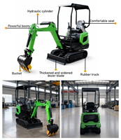 Mini-excavatrices avec moteur Kubota, 1,6 tonne, 1,8 tonne, pour usage agricole et domestique, mini-excavatrice 1t