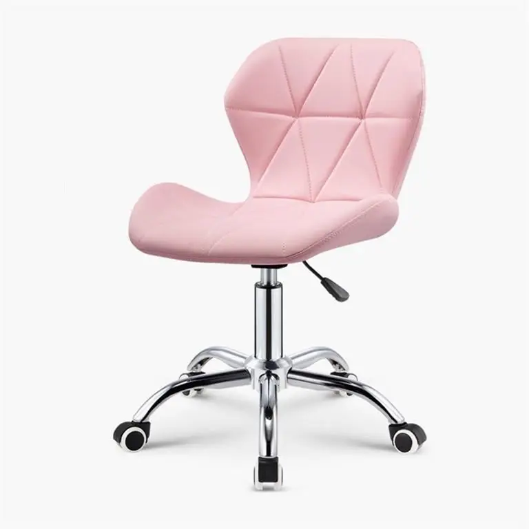 hot modern height adjustable wheel swivel chair sillas de oficina rosa chaises bureau rose pink office chairs with PU cushion