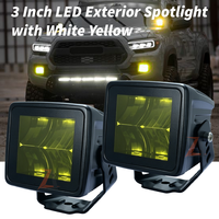 Feux LED 4x4 étanches IP67, projecteurs LED de 3 pouces à faisceau large, feux auxiliaires pour pare-chocs avant de voiture, feux antibrouillard LED