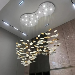 Tùy chỉnh nghệ thuật hiện đại Mặt dây chuyền thủy tinh hình bầu dục hoa lá phong cách cho hành lang trong nhà sống thiết kế Trần treo cho hiển thị - Product Image 3