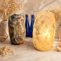 Lampe en sel rose de l'Himalaya de forme naturelle de qualité supérieure, lampe en sel de roche extraite à la main avec cordon à intensité variable, cadeau et ornement pour la maison