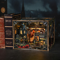 Kit Fai-da-Te per Miniatura di Taverna Europea Tagliata al Laser, Puzzle 3D in Legno, Casa delle Bambole con Stampa UV, Regalo Antistress