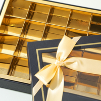 12/16/20/24 pièces boîte d'emballage en carton à fenêtre transparente chocolat avec conception en relief Biscuit boîte-cadeau diviseur noeud papillon