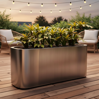 Jardinière sur mesure en acier inoxydable 316 robuste au design moderne pour aménagements paysagers municipaux, jardins sur toits commerciaux et décoration intérieure