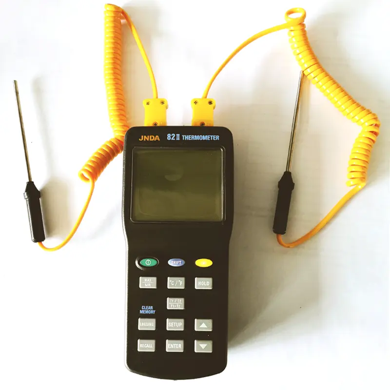 Thermomètre portatif 16 pouces, fonction d'enregistrement de données, thermomètre numérique électronique à deux canaux avec communication RS232/USB