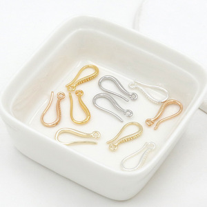 8K gold-plated copper U-shaped ear <b>hooks</b> with a smooth inner <b>hook</b>, 14K gold-plated copper; DIY handmade <b>earring</b> semi-finished - Product Image 4