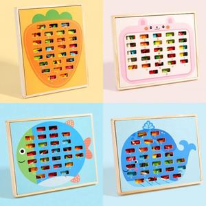 Fine Motor Skill Abc Alphabets Puzzle 3 in 1 Drawing Board Toy Play Kids Wooden Fishing Game - Product Image 2