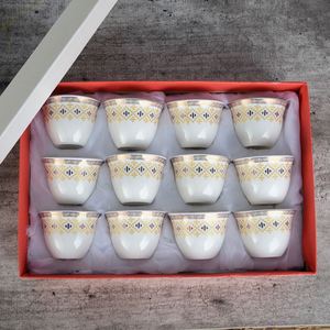 Ensemble de 12 tasses à café turques en céramique, style arabe, vente en gros, prix d'usine, coffrets cadeaux exquis - Product Image 5