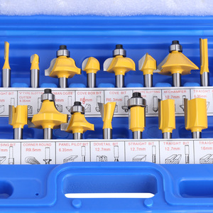 Ensemble de 15 fraises à tiges de 1/4 pouces avec pointes en carbure pour machine à graver le bois - Product Image 1