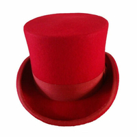 Chapeau haut de forme vintage rétro pour hommes, chapeaux de magie, chapeaux en laine, chapeau de chapeur fou, chapeau haut de forme à bord étroit