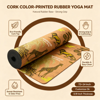 Tapis de yoga en liège naturel de haute qualité, écologique, avec logo personnalisé, tapis de yoga en caoutchouc et liège, épaisseur 6 mm, tapis de yoga TPE