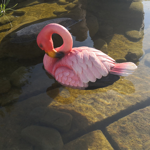 <span class=keywords><strong>Flamingo</strong></span> Rosa de Resina Hecho a Mano, Decoración Flotante para Estanque, Escultura Artificial, Adorno Acuático para Exteriores, Estatua de Resina Artesanal - Product Image 1