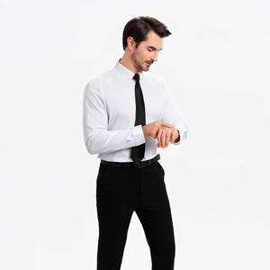 Chemise <span class=keywords><strong>Ouma</strong></span> à quatre sens extensible pour homme, sans repassage, anti-froissement, chemise blanche à manches longues pour homme - Product Image 3
