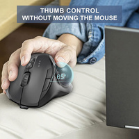 Mouse Trackball Nirkabel USB Isi Ulang Bt 5.0 2.4G Model Ganda Ergonomis untuk Laptop Tablet PC Penyesuaian 2400DPI
