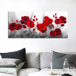 Dipinti su tela di papavero rosso Poster di fiori e dipinti murali con stampa floreale per soggiorno decorazione pittura - Product Image 4