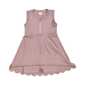 Offre Spéciale nouvelle mode de vêtements de sport <span class=keywords><strong>pour</strong></span> enfants de haute qualité en gros rose couleur unie sans manches <span class=keywords><strong>demi</strong></span> fermeture éclair robe de yoga - Product Image 2