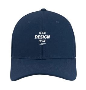 Unisex Custom 6-Panel Curved Brim Baseball Cap Inner Structured <b>Hat</b> with Embroidered Logo and Metal Buckle Back Closure - Product Image 2