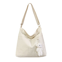 Sacs d'épicerie en toile personnalisés Ouye avec longue sangle, sac fourre-tout réutilisable avec poche et fermeture éclair, logo imprimé pour étudiant