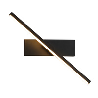 Lampe murale de chevet de chambre à coucher rotative à angle réglable, éclairage LED intérieur, aluminium, bande simple, lampe murale noire et blanche