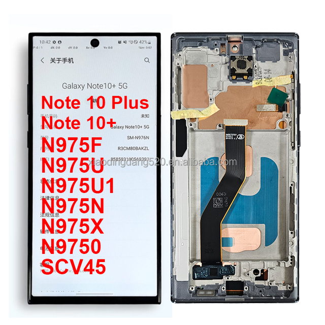 TFT Note 10+ Pantalla Touch Digitizer Assembly Replacement Lcd Screen Note 10 Plus Display With Frame for Samsung Galaxy N975F U