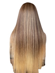 Shy Grado Superior personalizado largo doble dibujado 100% Peluca de cabello humano 13*4 pelucas rectas de encaje con pelo de bebé Color Balayage - Product Image 6