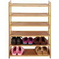 2025 nouveau porte-chaussures pliant réglable multifonctionnel en bambou naturel Multitier pour un usage domestique dans le salon armoire et salle de bain