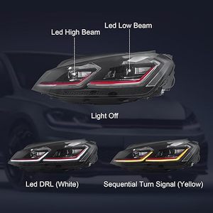   Ensemble de phares LED 12V pour Volkswagen <span class=keywords><strong>Golf</strong></span> <span class=keywords><strong>7</strong></span> <span class=keywords><strong>GTI</strong></span> 2013-2016, lumière blanche de haute qualité, accessoire d'éclairage automobile, nouvelle version - Product Image 5