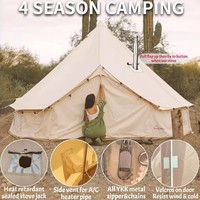 [Expédié depuis les États-Unis] Tente cloche en toile de coton DANCHEL B5 Pro avec cheminée 4/5/6m, tente imperméable, maisons de glamping, grande tente yourte