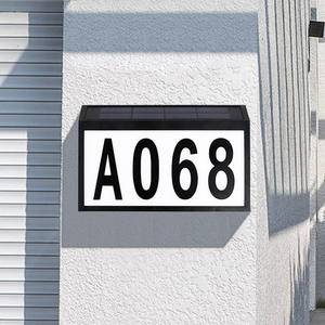 Solar Address Sign With LED Lights Landscape Street Outdoor Solar Illuminated House Number Sign for Garden - Product Image 1
