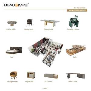 Divano di tendenza per <span class=keywords><strong>il</strong></span> lusso moderno <span class=keywords><strong>classico</strong></span> stile regale dorato arredamento per la casa con cuscino morbido imbottito in vera pelle - Product Image 4