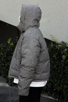 Blouson Bomber en Polyester de Haute Qualité FUNCHENG pour Hommes, Hiver, Col Montant, Capuche, Rembourrage Coton, Écologique, Personnalisable