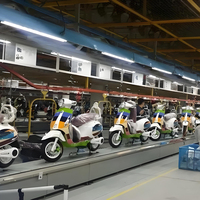 Ligne d'assemblage de motos semi-automatique à haut rendement, économique et efficace, avec convoyeurs à chaîne à lattes