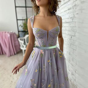 فستان سهرة من AliExpress صيفي طبيعي جديد من الدانتيل الأوروبي والأمريكية بطول على شكل شاي مطرز بالخرز فستان سهرة مثير للحفلات الراقصة فستان حفلات نسائي - Product Image 2