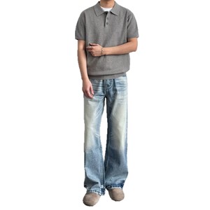 Polo de punto gris para hombre, manga corta, color sólido, corte holgado, informal, tallas M, L, XL, 2XL, 3XL - Product Image 5
