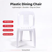 Chaises en plastique blanches empilables pour pique-nique en plein air, vente en gros