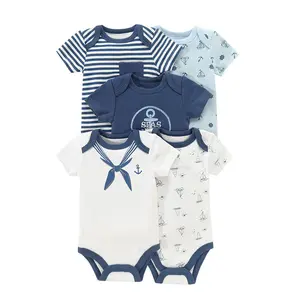 100% coton vêtements pour bébés ropa de bebe nina 5 pièces barboteuses ensemble bébé vêtements garçons 0-3 mois