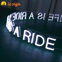 Enseigne au néon LED ronde carrée pour plafond, enseigne au néon en acrylique, enseignes au néon LED rondes 2V, décoration de bar