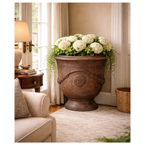 Jardinière classique en fibre de verre verdigris, légère, durable, décorative, pot de fleurs, fabrication en usine - Product Image 1