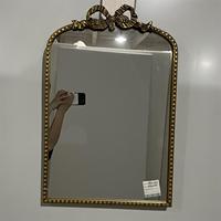 Miroir mural pleine longueur en or antique arqué d'inspiration baroque pour la décoration intérieure