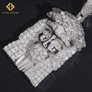 Pendentif Jésus en argent sterling 925 avec diamants, nouveau design tendance, testeur de diamants, glacé, moissanite - Product Image 6