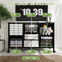 Commode commode à 6 tiroirs avec cadre en tissu et métal 4 roulettes 43.3 ''de long meuble TV unité de rangement
